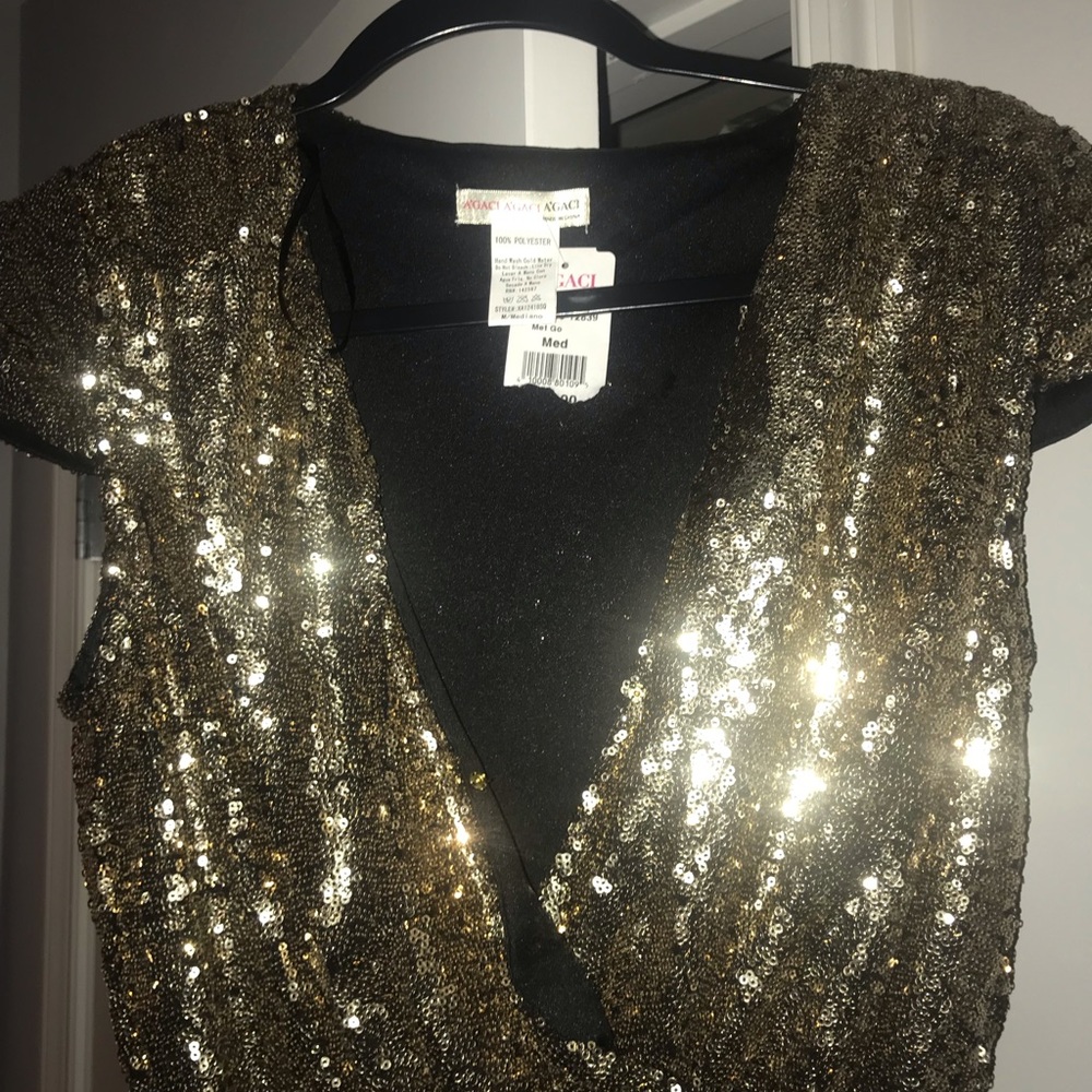 Gold sequins romper